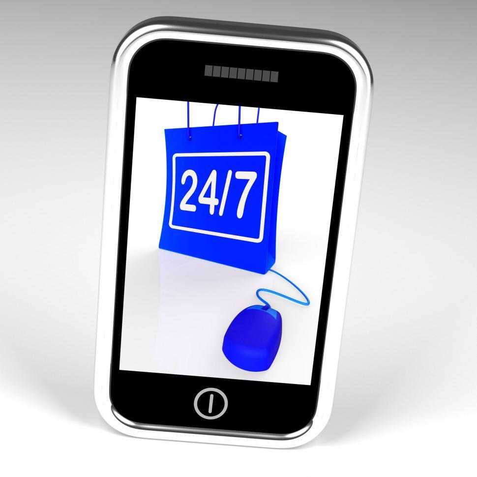 Free Image of Twenty-four Seven Bags Displays Online Shopping Availability 