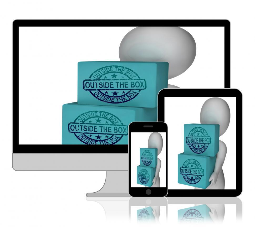 Free Image of Outside The Box Character Displays Brainstorming Innovation And  