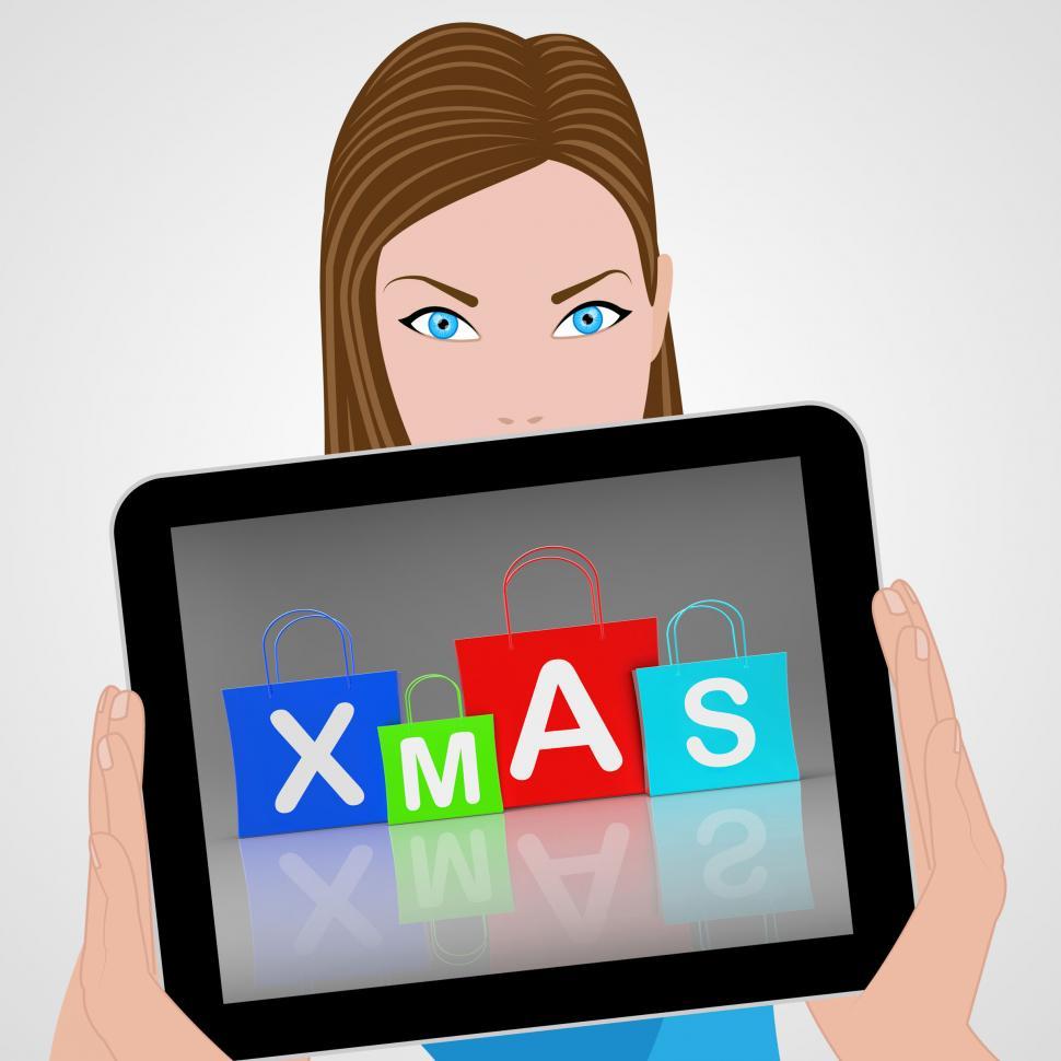 Free Image of Xmas Shopping Bags Displays Retail and Buying 