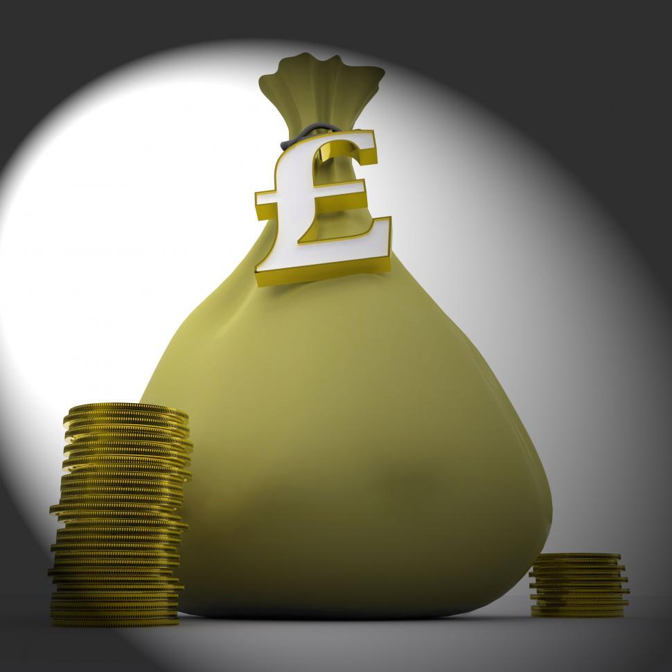 Free Image of Pound Bag Displays British Currency And Wealth 