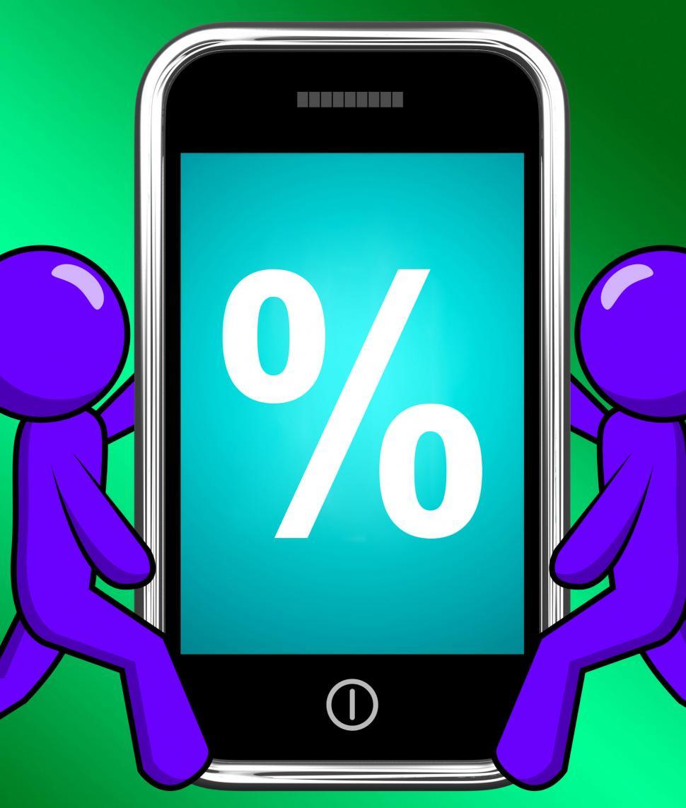 Free Image of Percent Sign On Phone Displays Percentage Discount Or Investment 