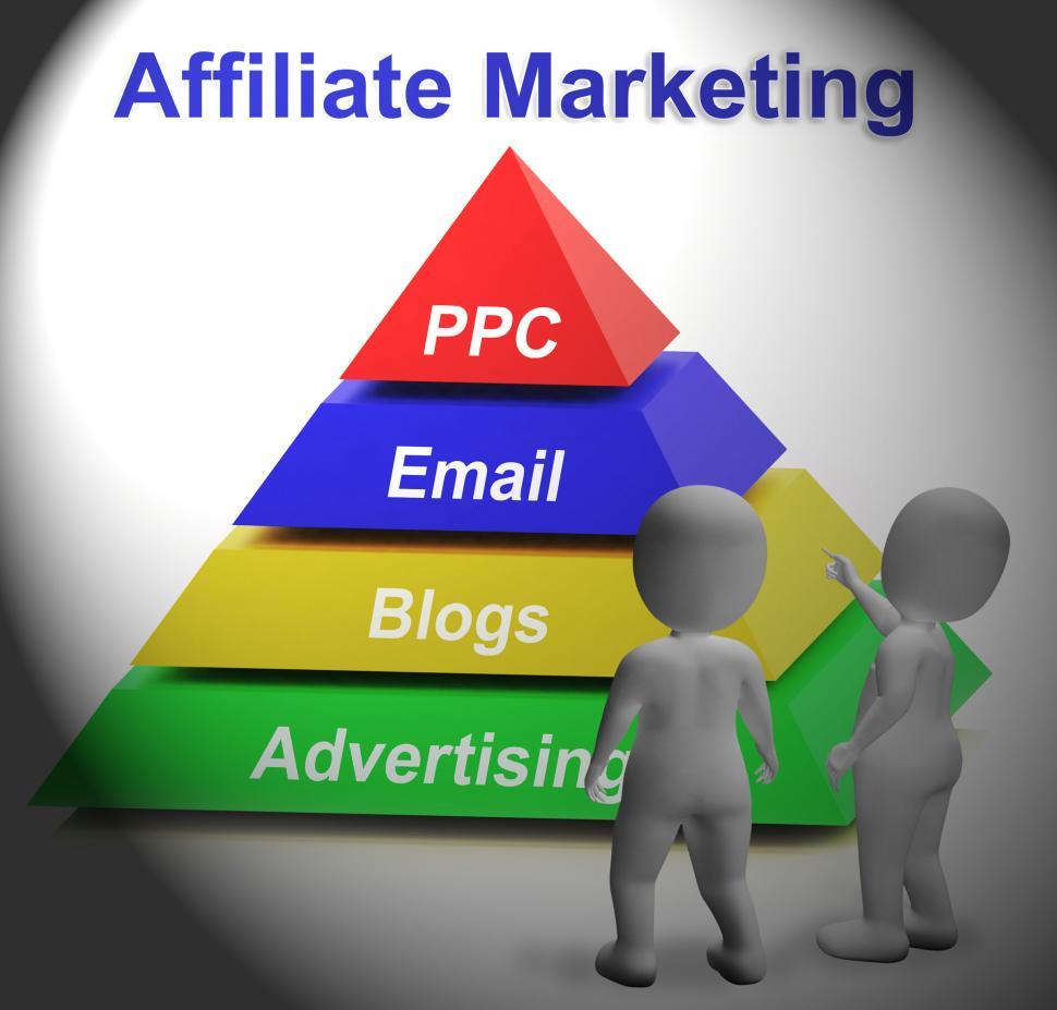 Free Image of Affiliate Marketing Symbol Means Internet Advertising And Public 