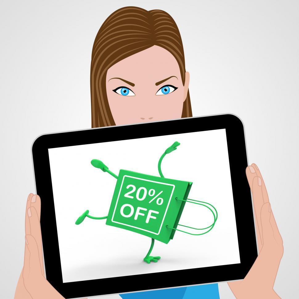 Free Image of Handstand Shopping Bag Displays Sale Discount Twenty Percent Off 