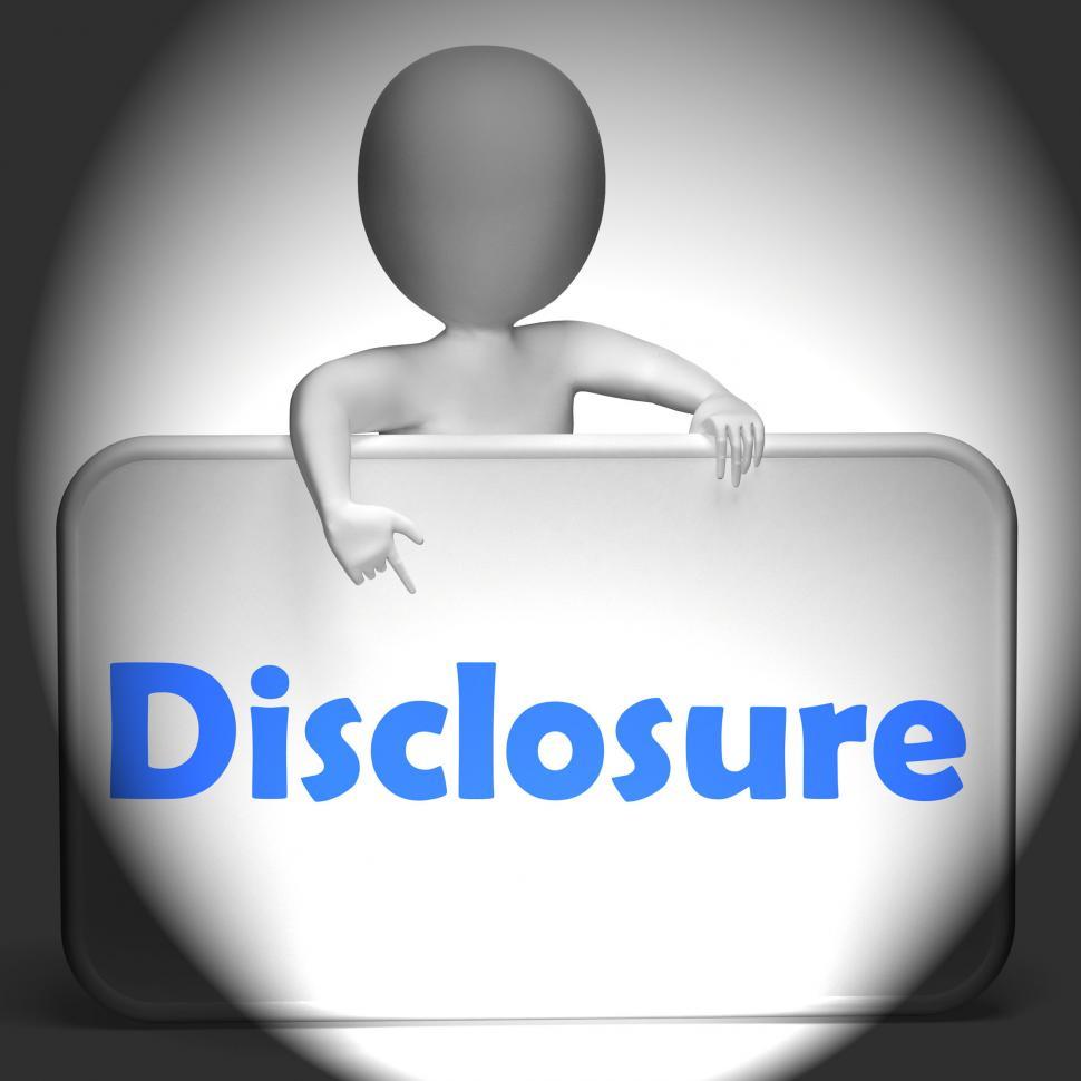 Free Image of Disclosure Sign Displays Announcement Admission On Revelation 