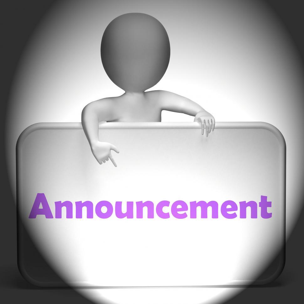 Free Image of Announcement Sign Displays Disclose Report Or State 