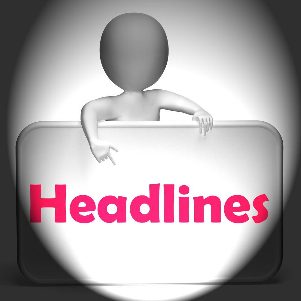 Free Image of Headlines Sign Displays Media Reporting And News 
