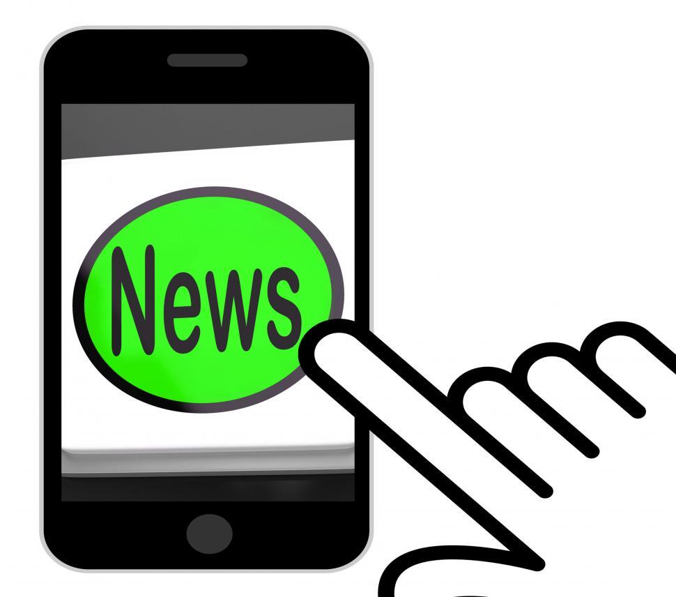 Free Image of News Button Displays Newsletter Broadcast Online 
