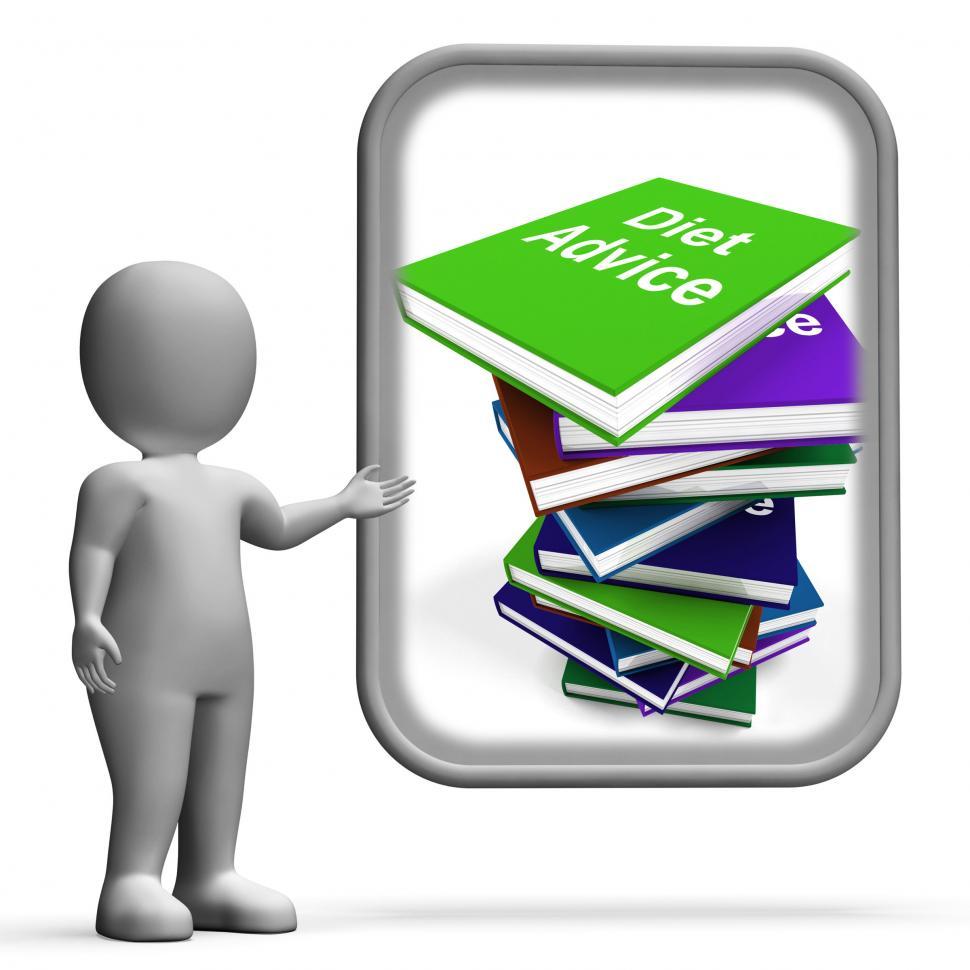 Free Image of Diet Advice Book Stack Displays Weight loss Knowledge 