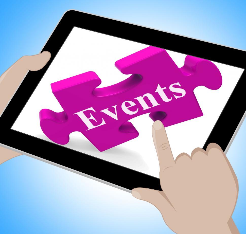 Free Image of Events Tablet Shows Calendar And What s On 