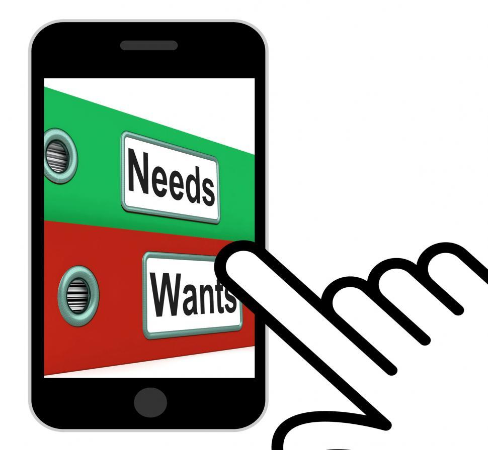 Free Image of Needs Wants Folders Displays Requirement And Desire 