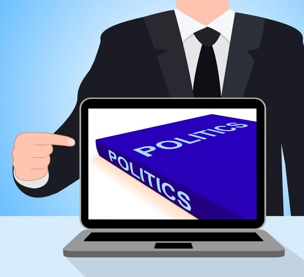 Free Image of Politics Book Laptop Shows Books About Government Democracy 