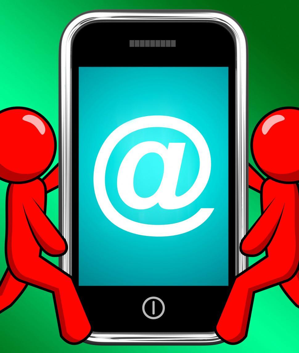 Free Image of At Symbol On Phone Displays At-Sign Email 