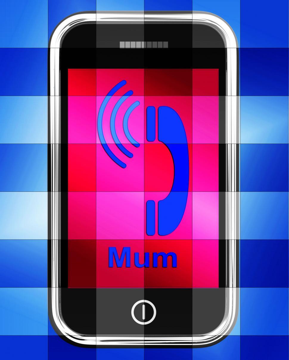 Free Image of Call Mum On Phone Displays Talk To Mother 