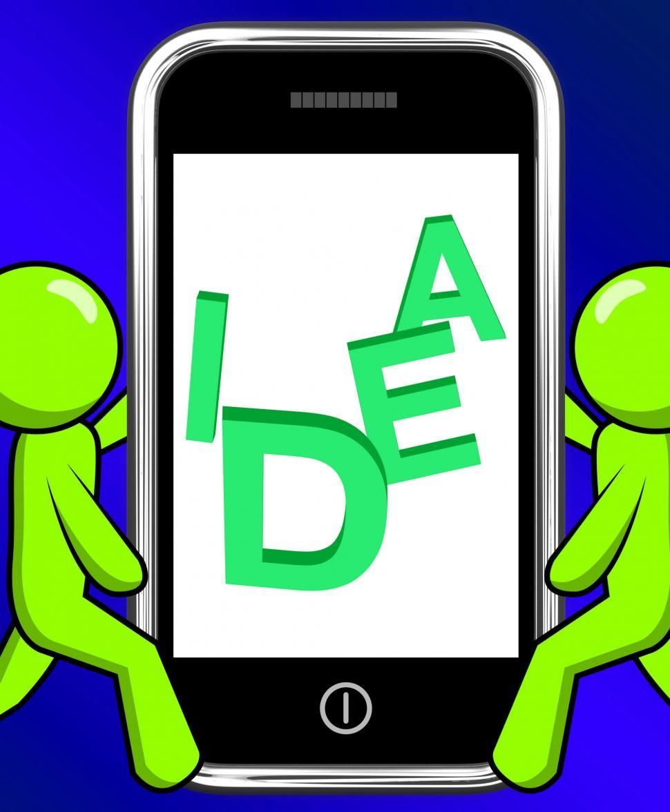 Free Image of Idea On Phone Displays Thoughts And Invention 