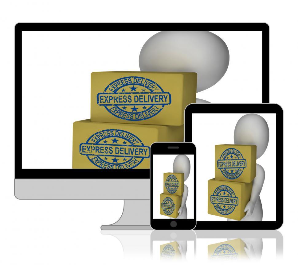 Free Image of Express Delivery Boxes Display Sending And Shipping 