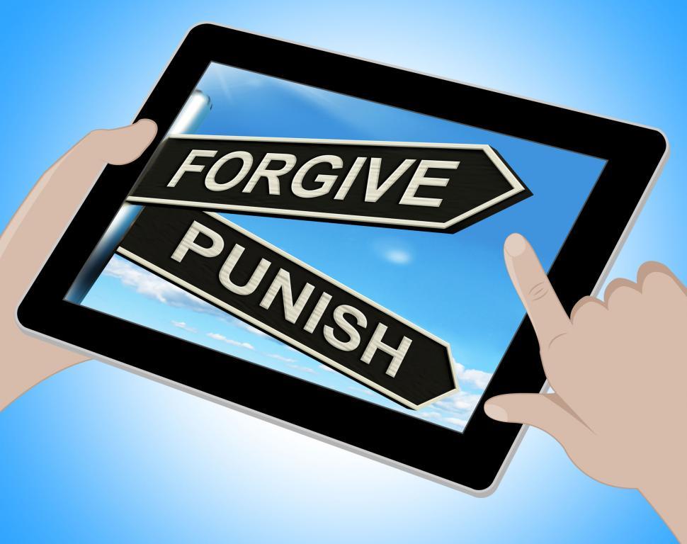 Free Image of Forgive Punish Tablet Means Forgiveness Or Punishment 