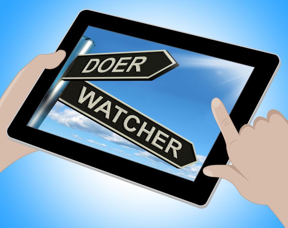 Free Image of Doer Watcher Tablet Means Active Or Observer 