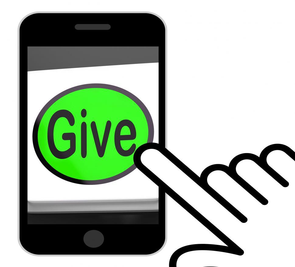 Free Image of Give Button Displays Bestowed Allot Or Grant 