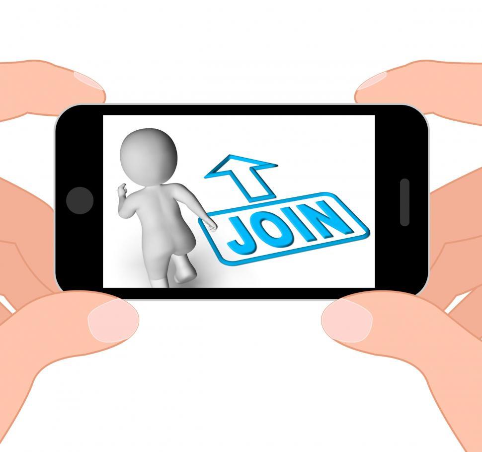 Free Image of Join And Running 3D Character Displays Joining Membership Regist 