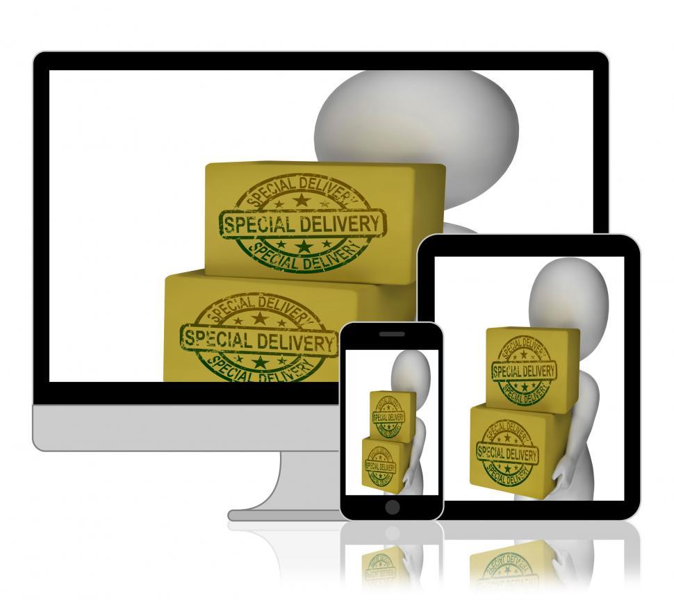Free Image of Special Delivery Boxes Display Delivered Next Day 