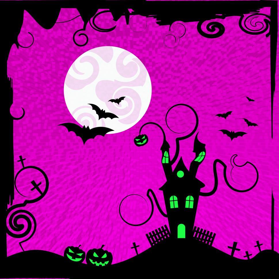 Free Image of Haunted House Shows Trick Or Treat And Autumn 