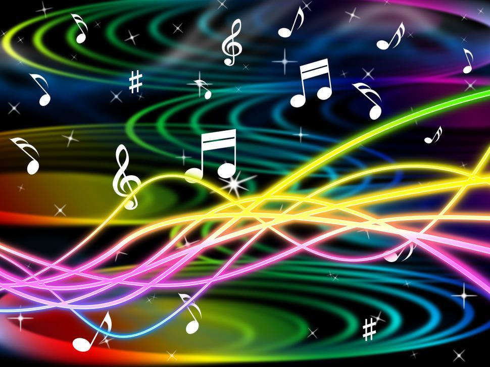 Free Image of Color Notes Represents Sheet Music And Clef 