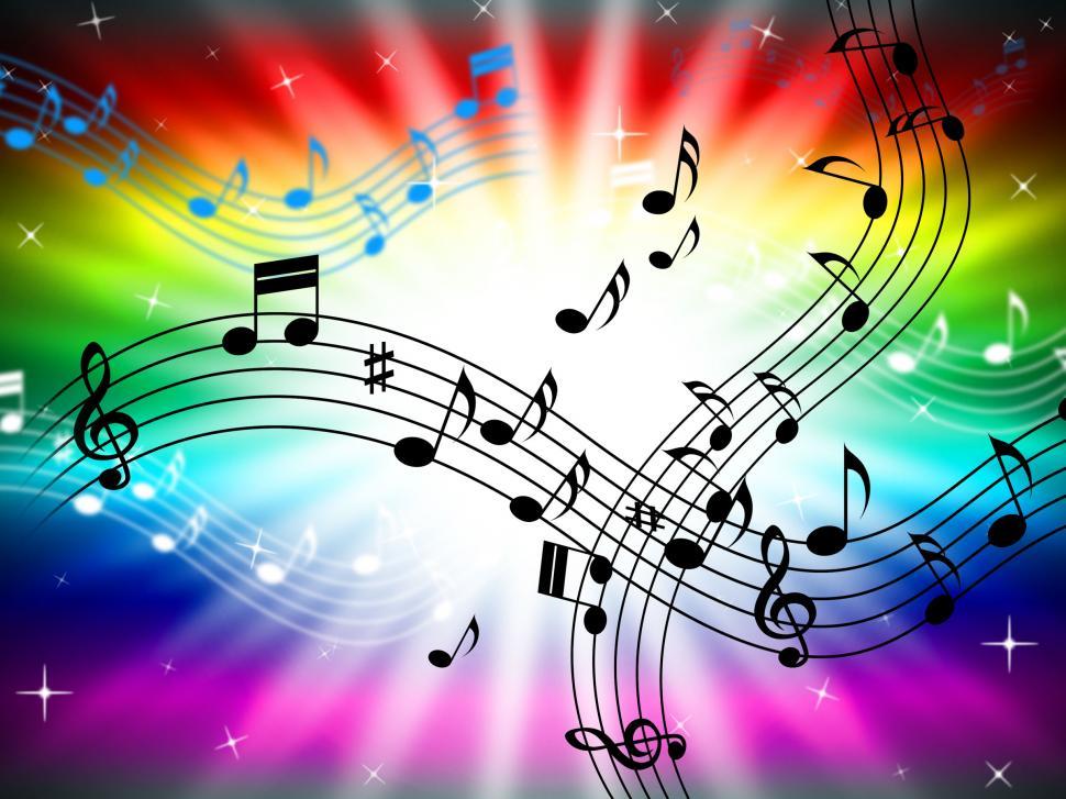 Free Image of Sunrays Color Shows Bass Clef And Audio 