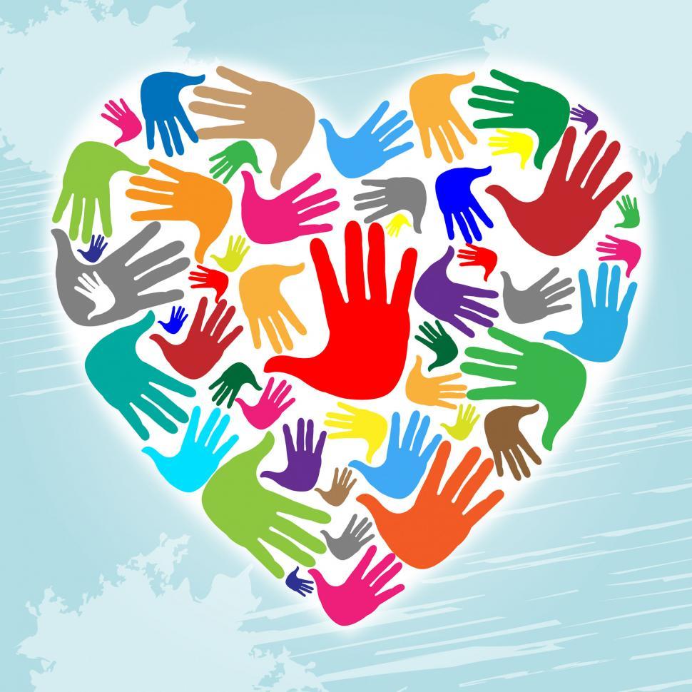 Free Image of Handprints Heart Shows Valentine s Day And Childhood 
