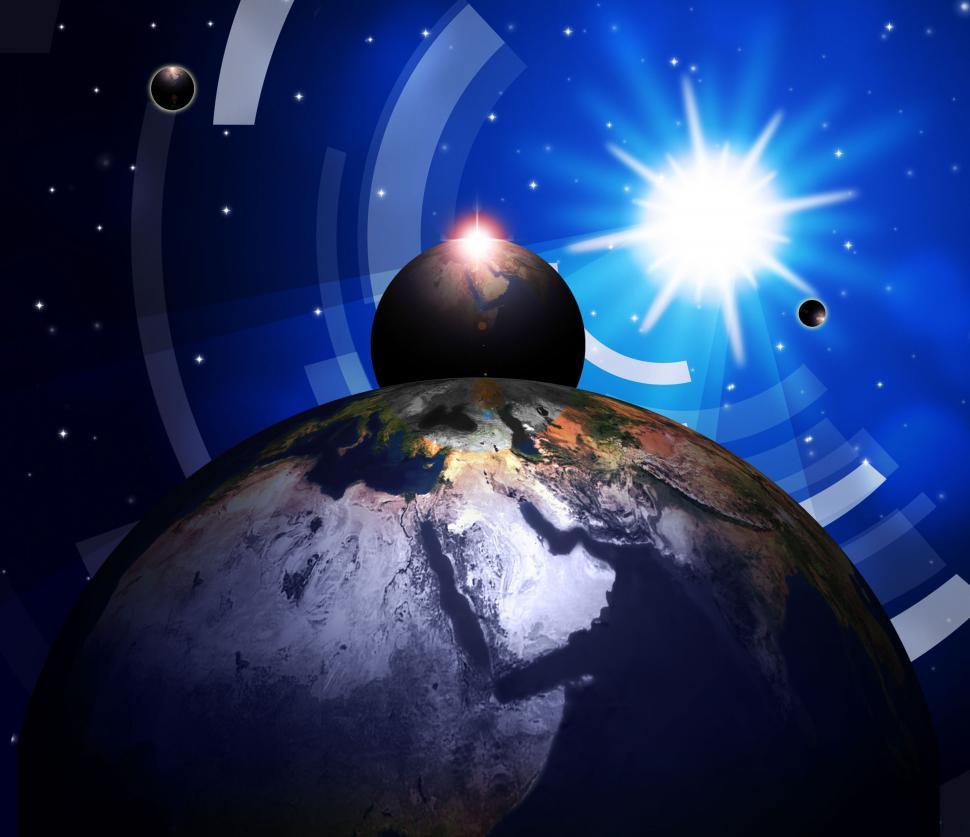 Free Image of Planets World Shows Solar System And Globalisation 