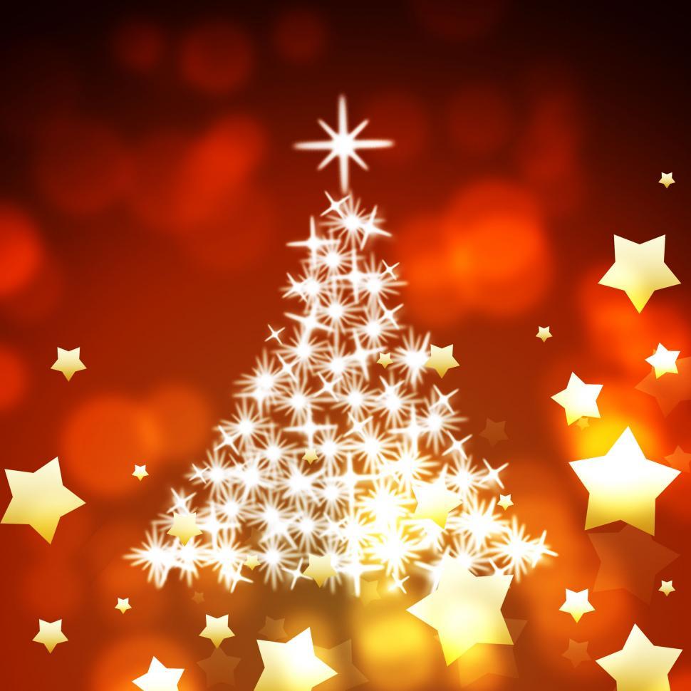 Free Image of Xmas Tree Shows Merry Christmas And Celebrate 