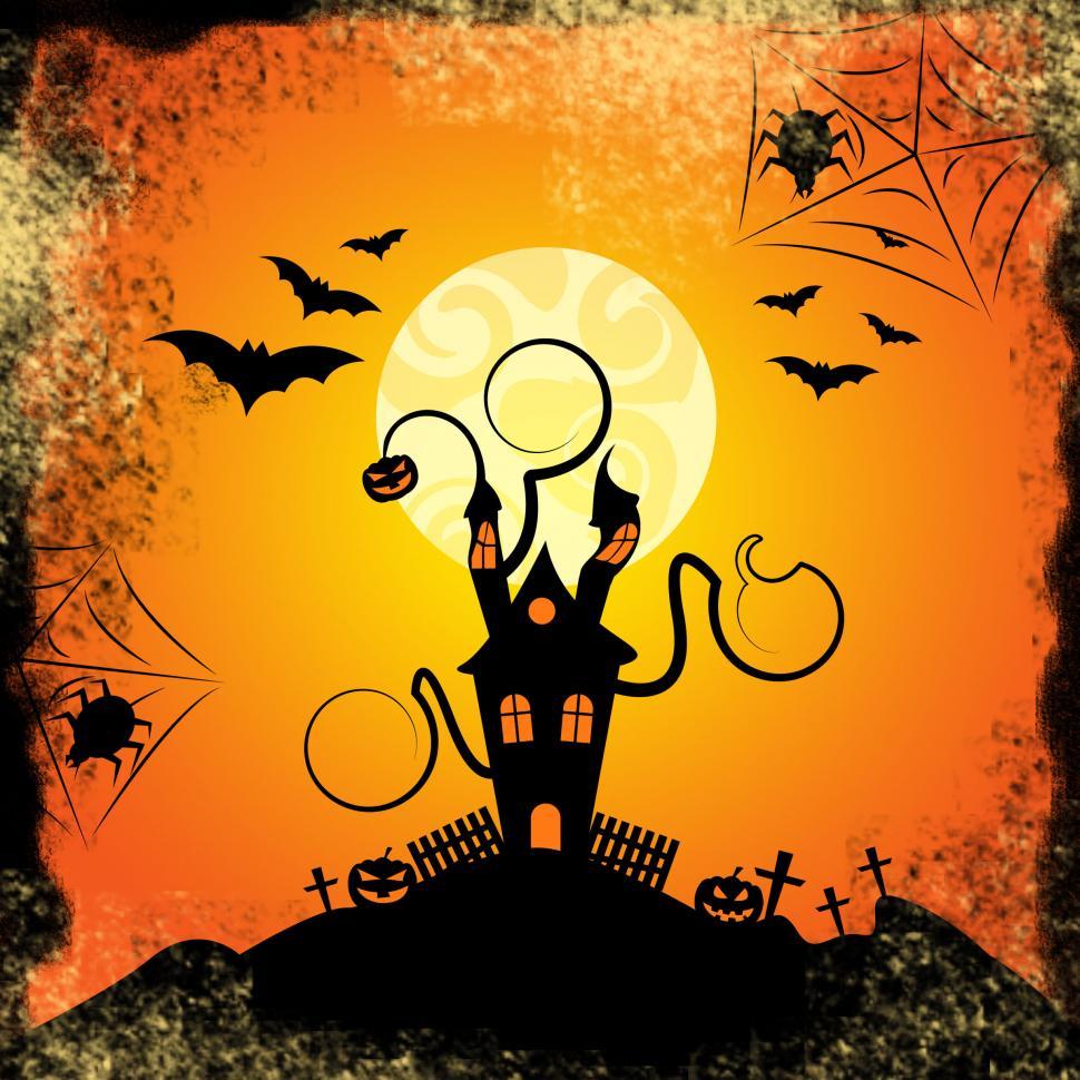 Free Image of Haunted House Indicates Trick Or Treat And Bats 