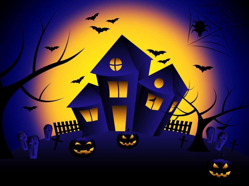 Free Image of Haunted House Means Trick Or Treat And Autumn 