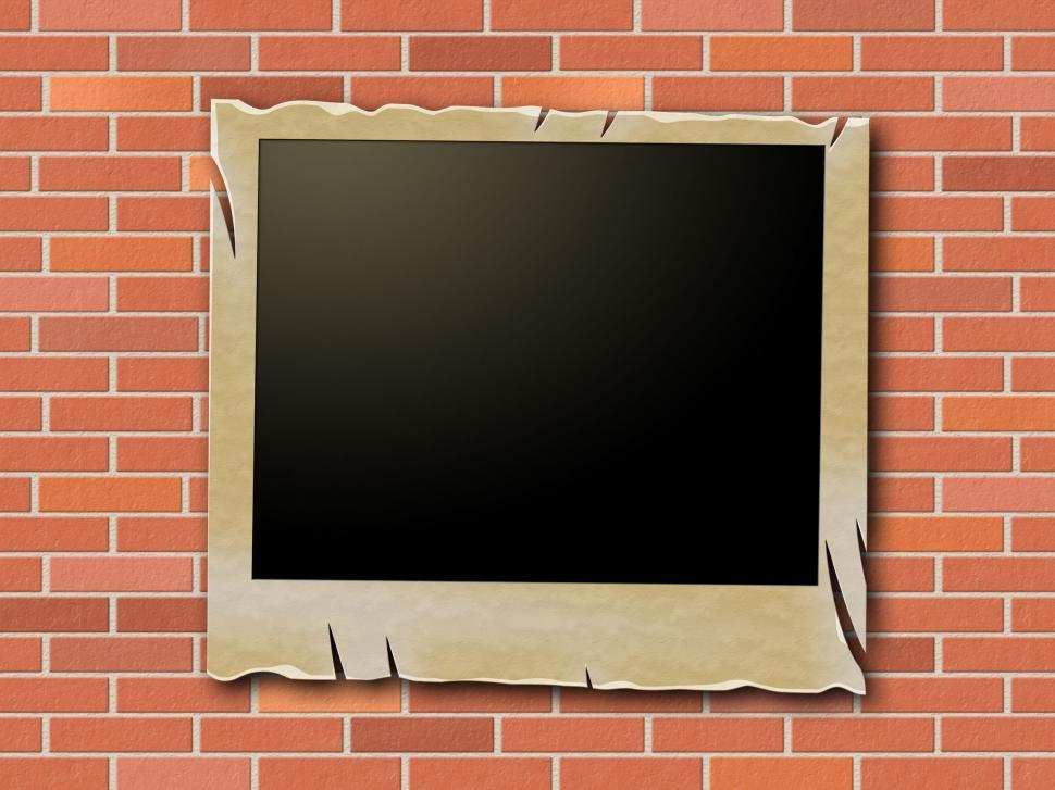 Free Image of Photo Frames Indicates Blank Space And Brick-Wall 