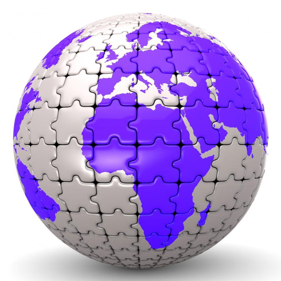 Free Image of Globe World Means Jigsaw Puzzle And Global 