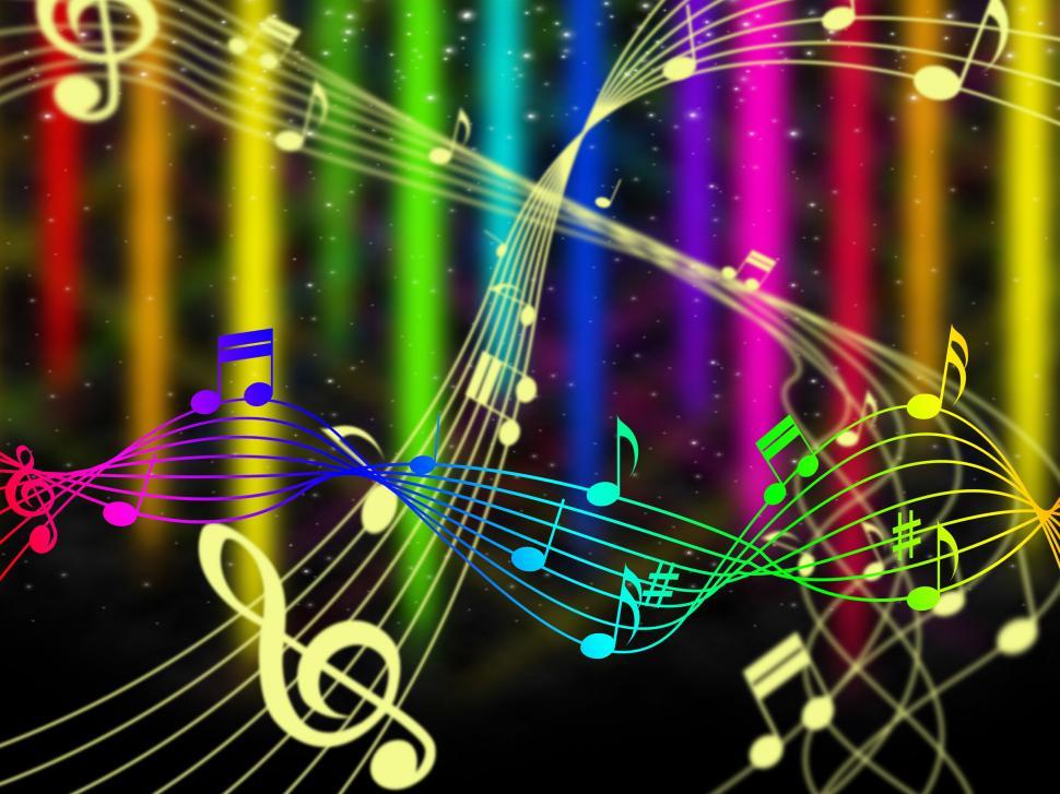 Free Image of Background Color Shows Music Note And Acoustic 
