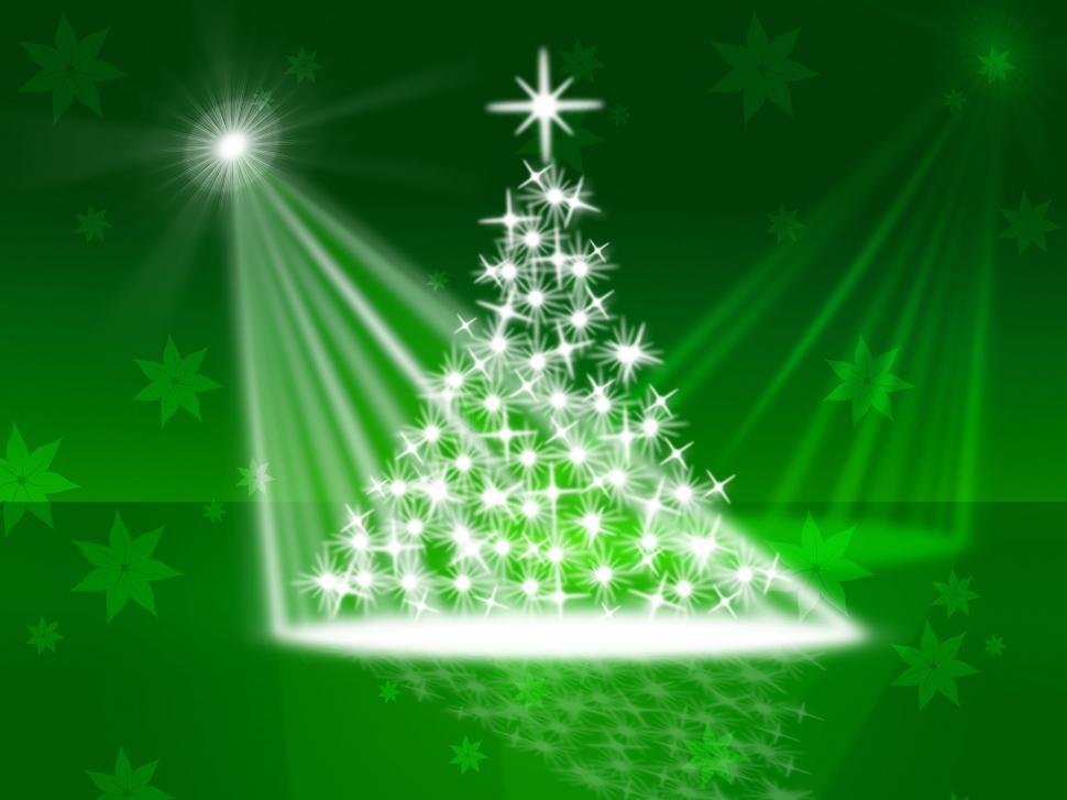 Free Image of Xmas Tree Represents Lightsbeams Of Light And Celebrate 