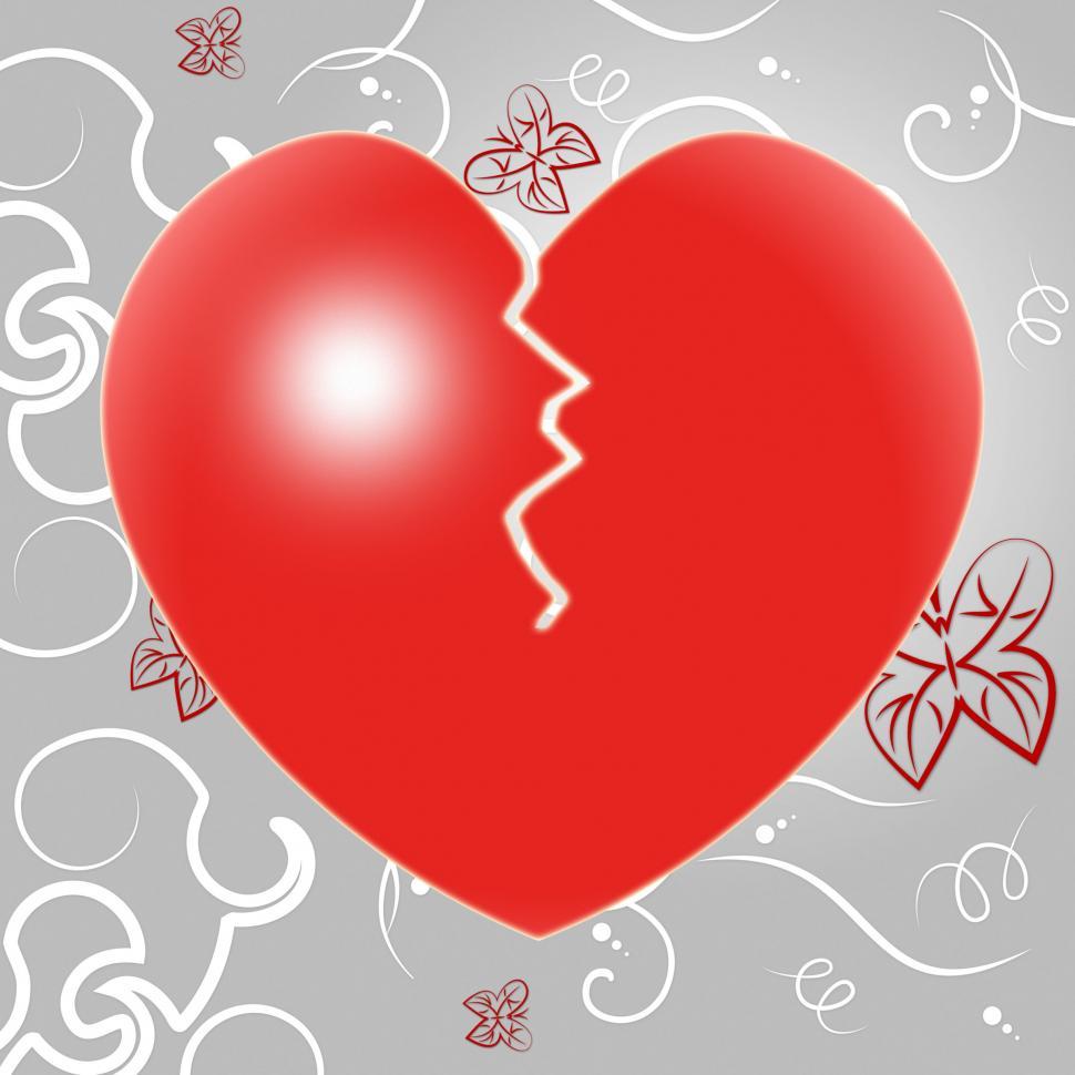 Free Image of Broken Heart Indicates Valentines Day And Crack 