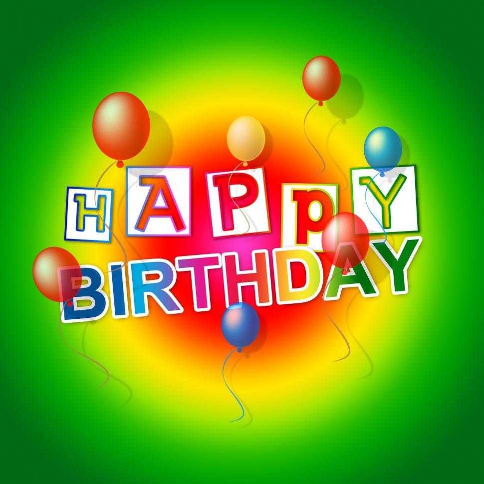 Free Image of Happy Birthday Shows Cheerful Party And Congratulating 