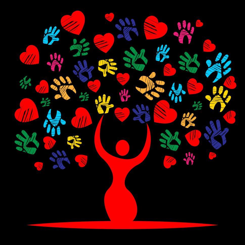 Free Image of Heart Colourful Shows Valentine Day And Affection 
