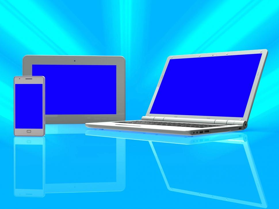 Free Image of Laptop Smartphone Means Tablet Pc And Cellphone 