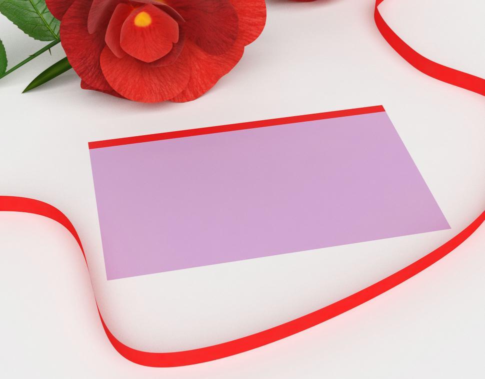 Free Image of Gift Card Indicates Surprise Tag And Rose 