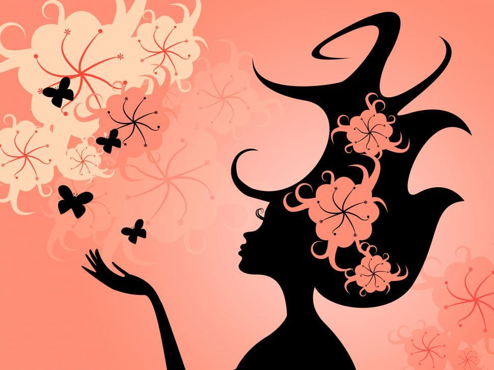 Free Image of Hairstyle Style Means Young Woman And Flora 