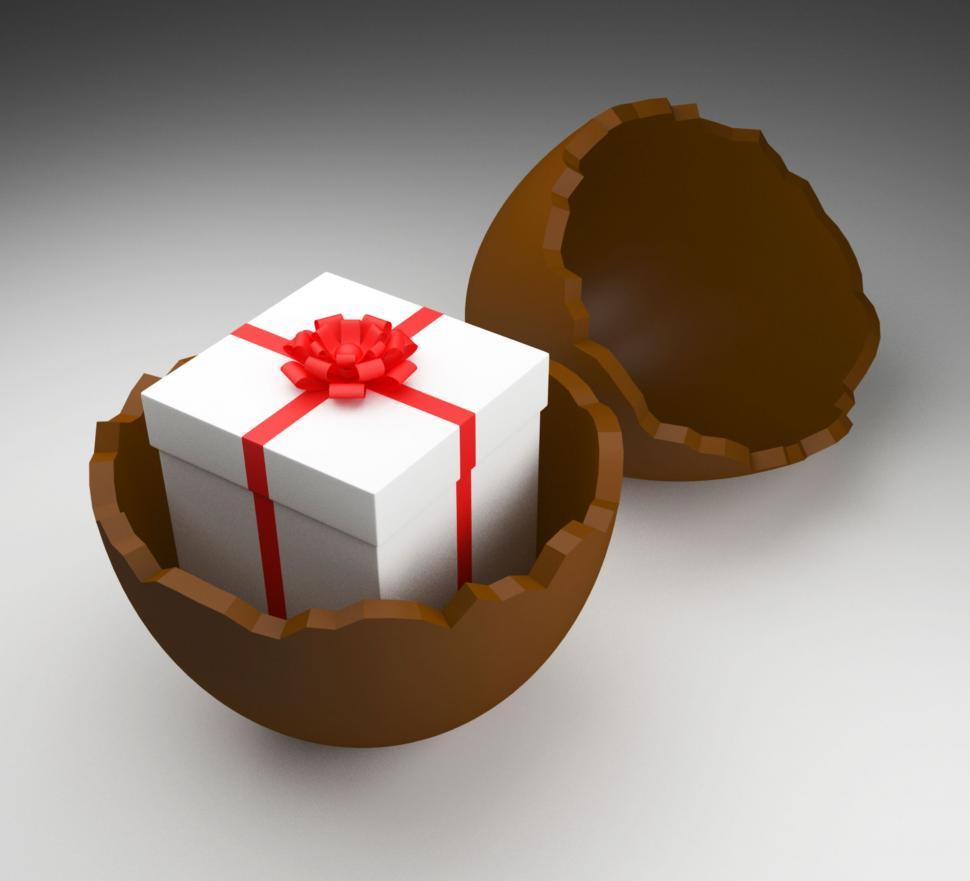 Free Image of Easter Egg Represents Gift Box And Choc 