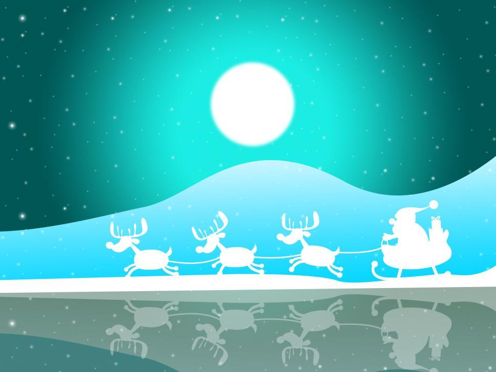 Free Image of Xmas Santa Indicates Full Moon And Celebrate 