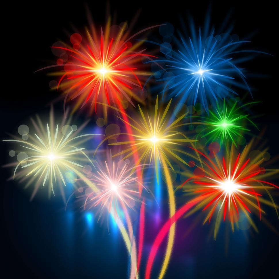 Free Image of Color Fireworks Represents Night Sky And Celebrations 