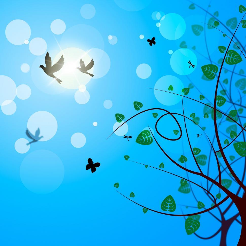 Free Image of Sun Floral Represents Flock Of Birds And Wildlife 