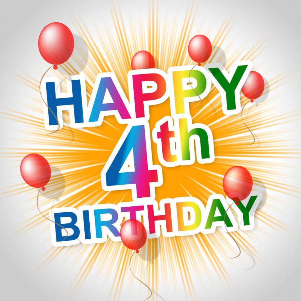 Free Image of Happy Birthday Shows Fourth Happiness And Celebrating 