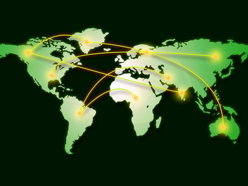 Free Image of World Map Represents Computer Network And Cartography 