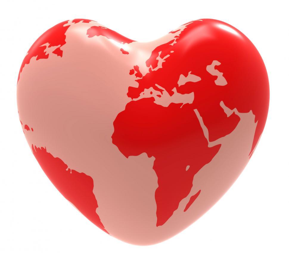 Free Image of Heart Globe Indicates Valentine Day And Affection 