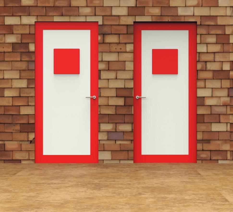 Free Image of Choice Doors Means Choosing Decision And Doorframe 